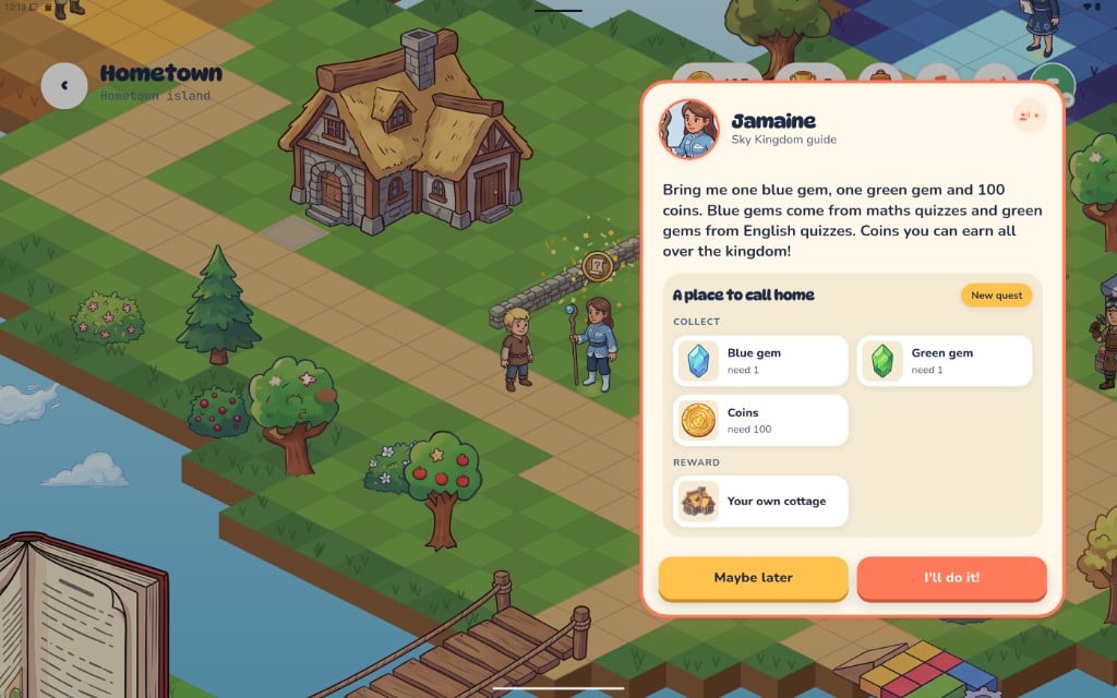 Jamaine’s quest to unlock your cottage by collecting gems and coins from quizzes